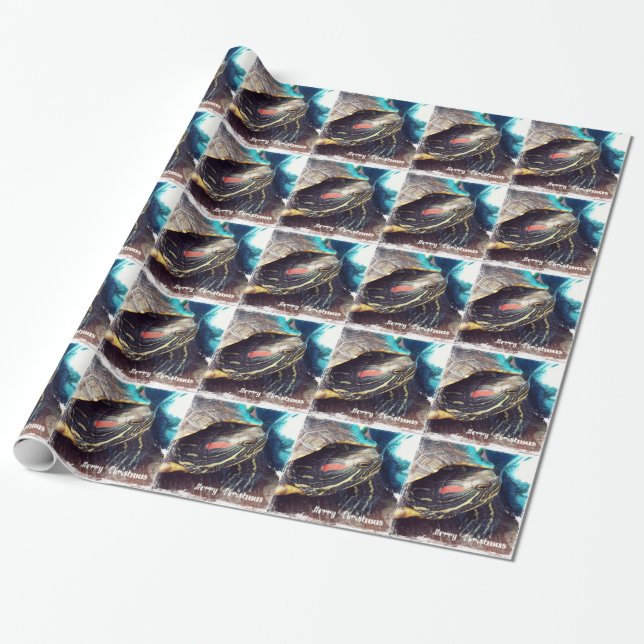 Papier Cadeau Tortue de Noël (Déroulé)