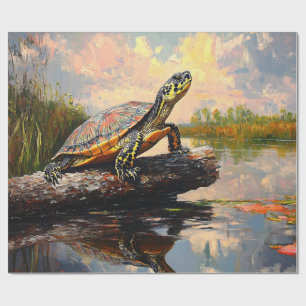 Papier Cadeau Tortue mignonne sur le rond Everglades Découpage