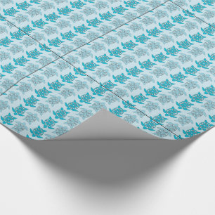Papier Cadeau Tortues Bleues Nageant Thunder_Cove