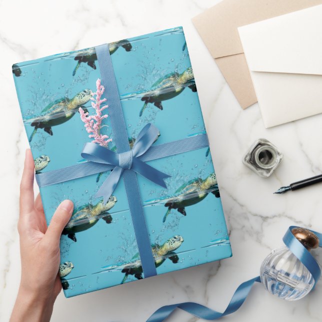 Papier Cadeau Tortues marines dans l'eau (Cadeaux)