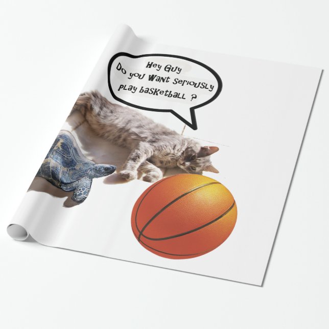 PAPIER CADEAU TORTURE DE CHAT ET BASKETBALL (Déroulé)