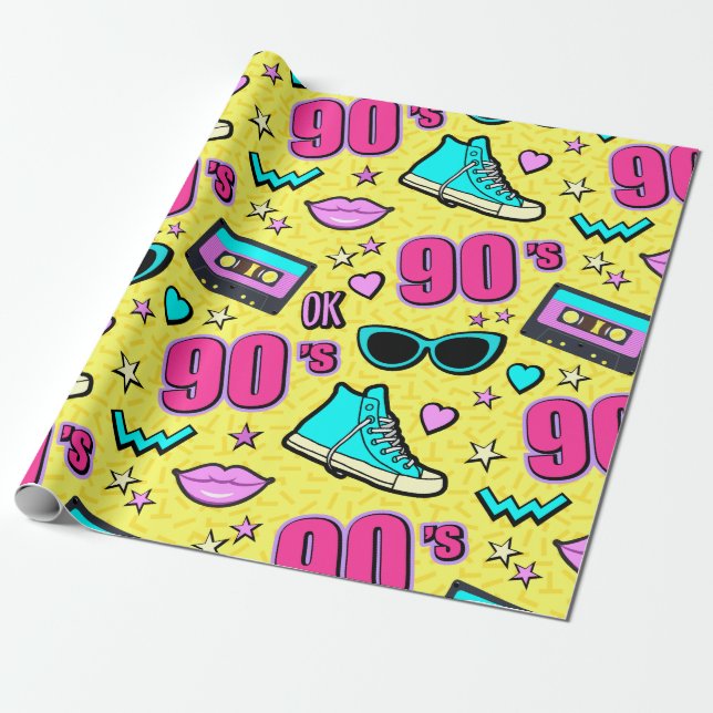 Papier Cadeau Totalement les années 90 ! Modelé (Déroulé)