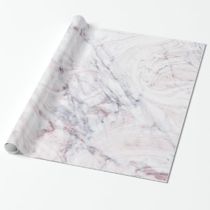 Papier Cadeau Touche de Rose blanc gris marbre tourbillon chic t