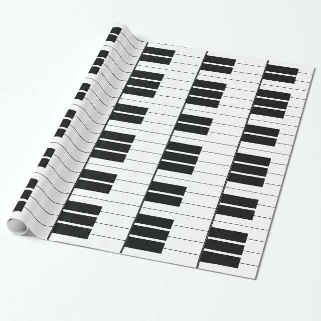 Papier Cadeau Touches de piano clavier (Déroulé)
