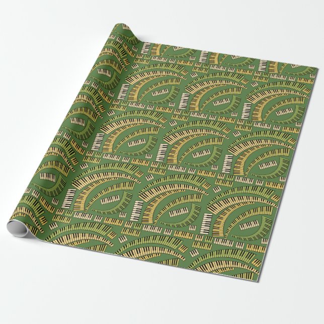 Papier Cadeau Touches de piano courbes (Déroulé)