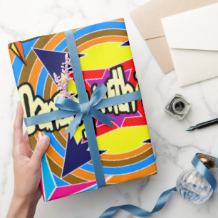 Papier Cadeau Toujours en train de danser avec les étoiles rétro