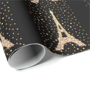 Papier Cadeau Tour Eiffel Gold Bling