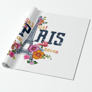 Papier Cadeau Tour Eiffel Paris Chemise Salut Flower Paris Fra