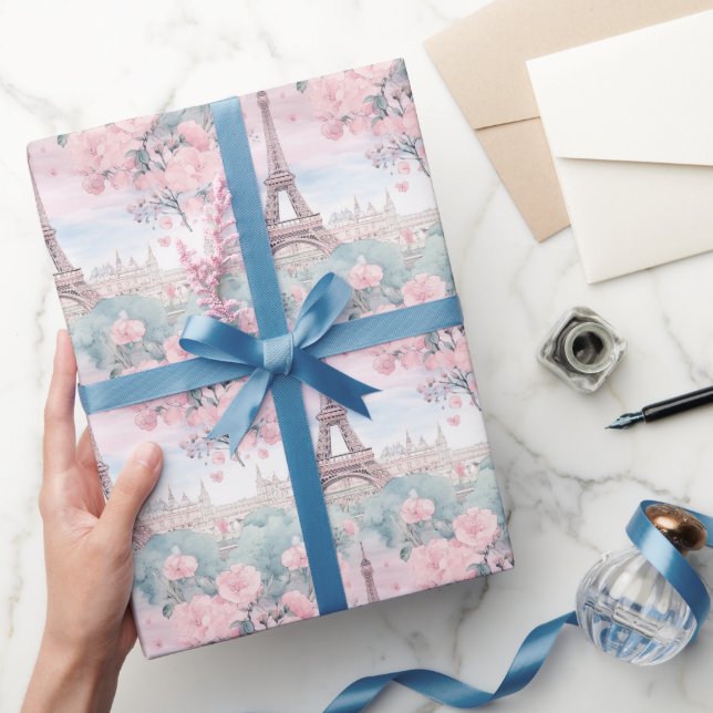Papier Cadeau Tour Eiffel Paris Décor Français (Cadeaux)