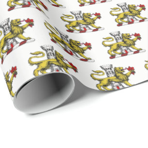 Papier Cadeau Tour Lion Fleur de Lis Crest Emblem C