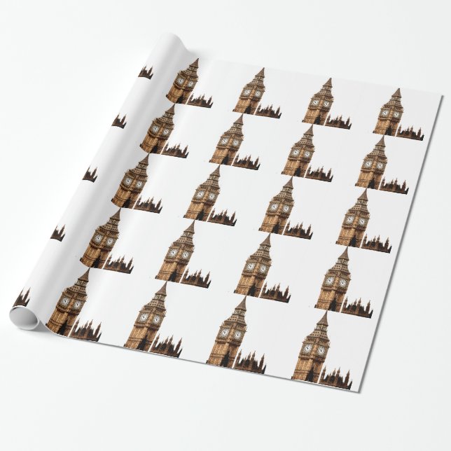 Papier Cadeau Tour Sepia Big Ben (Déroulé)