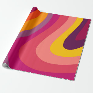 Papier Cadeau Tourbillons rétro - coucher de soleil