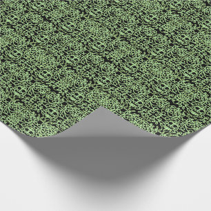 Papier Cadeau Tourbillons sophistiqués   noir et vert 