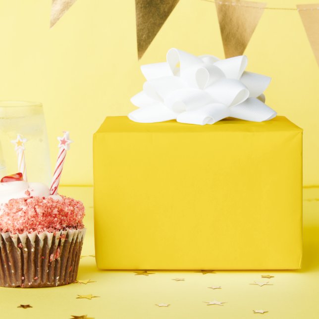 Papier Cadeau Tournesol Jaune Couleur solide (Fête d'anniversaire)