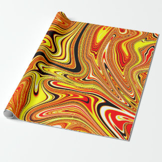 Papier Cadeau Tournure Marbre Orange Tendance