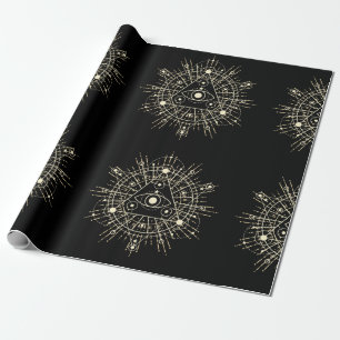 Papier Cadeau tous voir oeil goth occulte sorcière sombre gothiq
