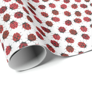 Papier Cadeau Tout autour des Ladybugs rouges modernes
