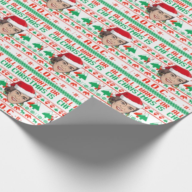 Papier Cadeau Tout ce que je veux pour Noël, c'est l'AOC (Coin)