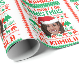 Papier Cadeau Tout ce que je veux pour Noël est Kamala