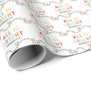Papier Cadeau Tout est lumineux fun moderne brillant Noël scinti