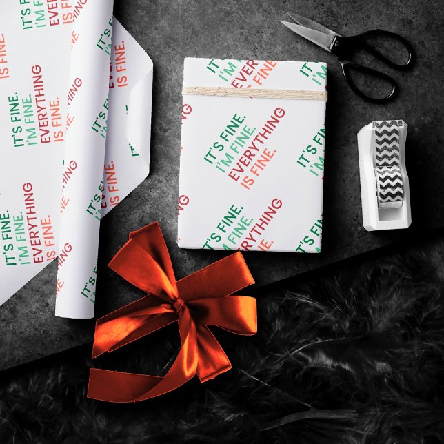 Papier Cadeau Tout va bien | Citation Sarcastique quotidienne am (Créateur téléchargé)