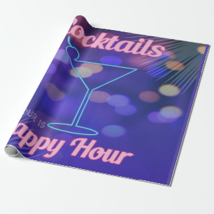 Papier Cadeau Toutes les heures est heureux Hour Neon Sign Cockt