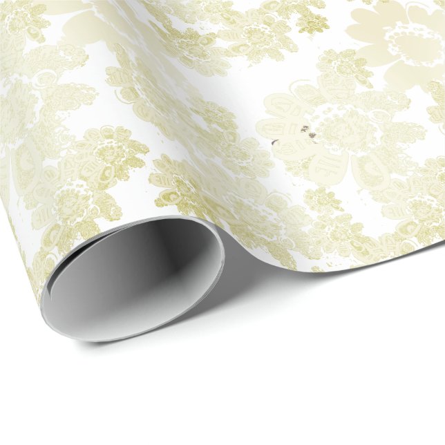 Papier Cadeau Toutes les Occasions Blanc sur papier d'emballage  (Coin rond)
