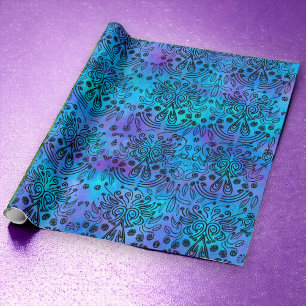 Papier Cadeau Toutes les Occasions Bleu violet Exotique