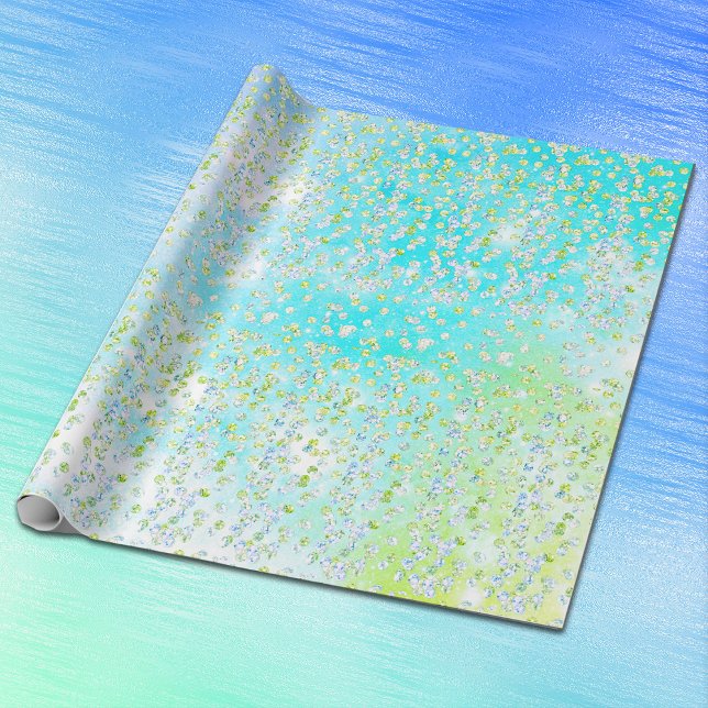 Papier Cadeau Toutes les occasions Green Aqua Blue Luxe Sequin S (Créateur téléchargé)