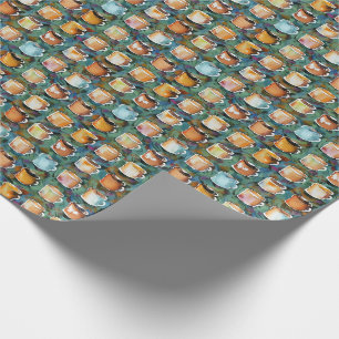 Papier Cadeau Toutes les tasses à café Motif Abstrait d'aquarell
