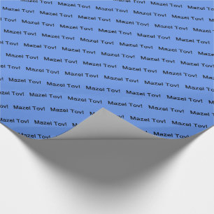 Papier Cadeau Tov Mazel Noir ! (Félicitations)/Bleu de Cornflowe