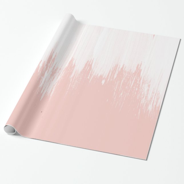 Papier Cadeau Traçages roses modernes Girly de peinture (Déroulé)