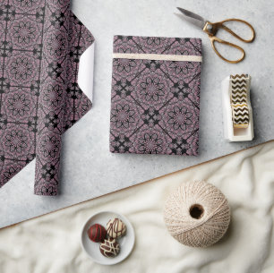Papier Cadeau Traces Roses Dusky Mandala Carrelage diamant géomé