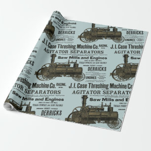 Papier Cadeau Traction de tracteur de ferme de machine à vapeur