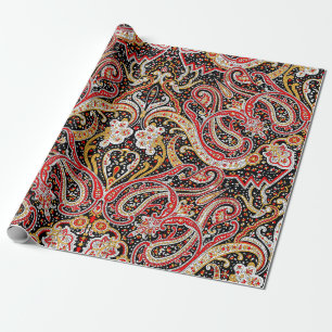 Papier Cadeau traditional indian paisley pattern