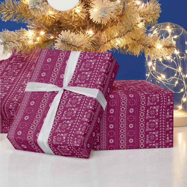 Papier Cadeau Traditional Tatreez Print Wrapping Paper (Vacances)