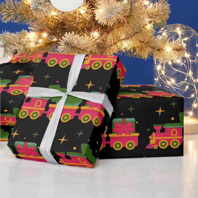 Papier Cadeau Train de Noël (Vacances)