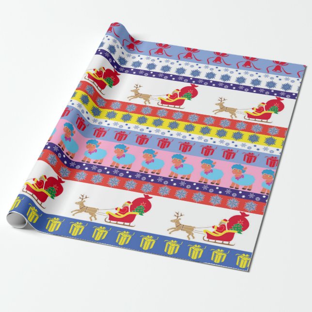 Papier Cadeau traîneau du Père Noël (Déroulé)
