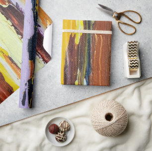 Papier Cadeau Traînées Abstraites Peintes