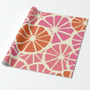 Papier Cadeau Tranches de pamplemousse sans soudure motif, agrum