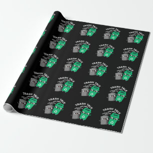 Papier Cadeau Trash Talk Funky Garbage Bin Pun Dark BG
