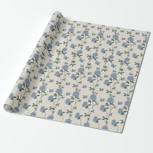 Papier Cadeau Trèfle de Prairie Botanique Rétro Lin Français