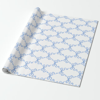 Papier Cadeau Trellis de ruban bleu