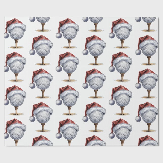 Papier Cadeau Trendy Christmas Golf Ball Tee With Santa Hat     (Plat)