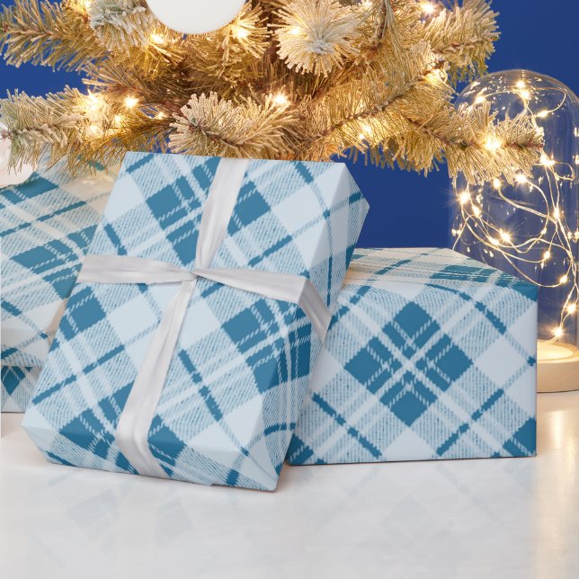 Papier Cadeau Trendy Light Blue tartan (Vacances)