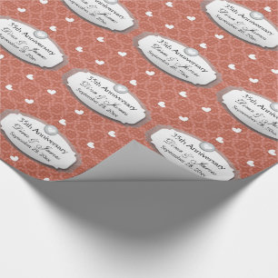 Papier Cadeau trente-cinquième Corail Z22 d'anniversaire de