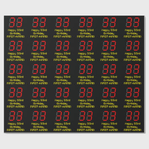 Papier Cadeau trente-troisième Anniversaire : Style rouge "33"