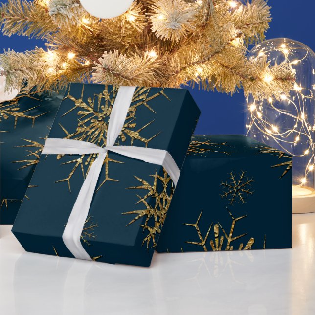 Papier Cadeau  Trésors de neige sur Azzure Élégant Noël (Vacances)
