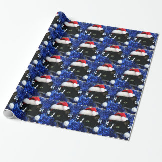 Papier Cadeau Tresse noire et blanche de casquette de Noël de