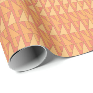 Papier Cadeau Triangle géométrique pêche